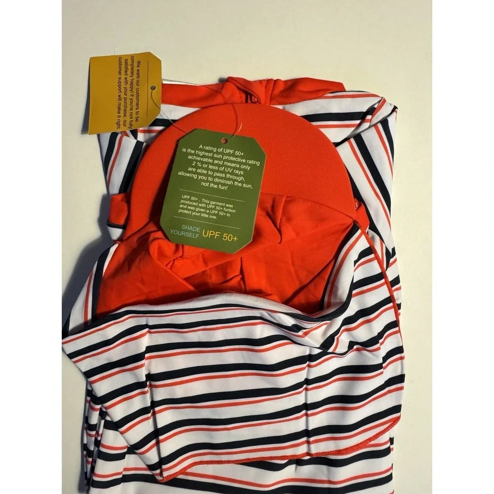 UMELok Baby Girls Rash Guard Swimsuit 12-18M UPF 50+ One Piece & Sun Hat NWT